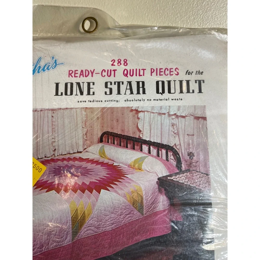Aunt Martha's Vintage Lone Star Quilt Kit 288 Ready-Cut Pieces Rainbow M10 72in